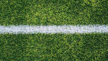Close-Up of White Line on Green Grass Field - Perfect for Sports, Nature, and Background Themes photo