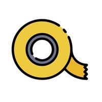 A yellow tape with a black circle on it vector