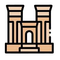 An icon of a building with two towers vector