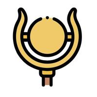 A golden horn with a handle on it vector