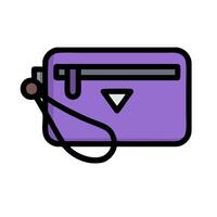 A purple wallet with a handle on it vector