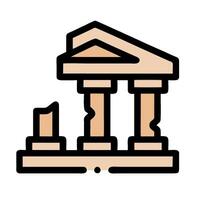 An icon of a building with columns vector