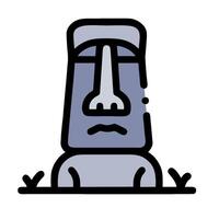 An easter island statue with a face vector