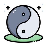 Yin yang symbol with two balls on top of each other vector