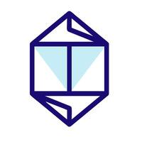 A blue cube with a blue outline vector