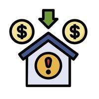 A house with dollar signs and an arrow pointing to it vector
