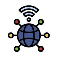 A globe with wifi connected to it vector
