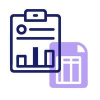 A clipboard with a bar chart on it vector