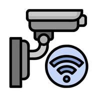 A wifi icon and a security camera vector