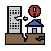 A house and a building with a red alert vector