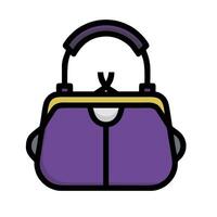 A purple purse icon on a white background vector