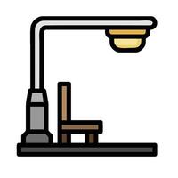 A lamp and chair under a light bulb vector