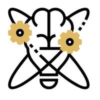 A logo with a brain and gears vector