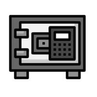 A black and white image of a safe box vector