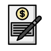 Contract document and pen illustration design vector