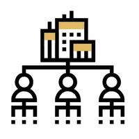 A group of people are sitting around a building vector