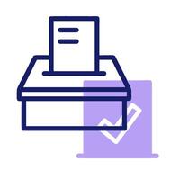 A voting box with a check mark on it vector