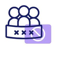 A purple icon with people in a circle vector