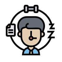 A man with a clock and a pen in his hand vector