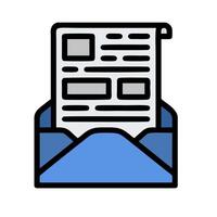 An envelope with a paper in it vector