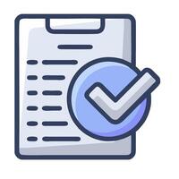 Checklist icon with tick mark and clipboard vector