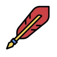 A red feather pen icon on a white background vector