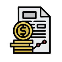 A stack of money and a document with a dollar coin vector