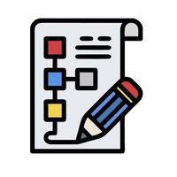 A pencil and paper with a checklist icon vector