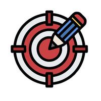 Target and pencil icon illustration vector
