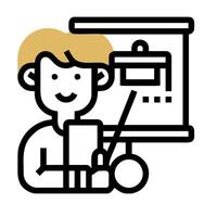 A man is holding a pencil and a paper vector