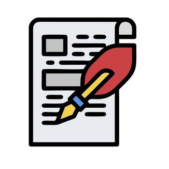 A pen and paper with a paper document icon vector