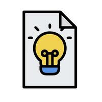 A light bulb is shown in a file folder vector