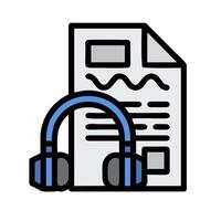 Headphones and paper with headphones icon vector
