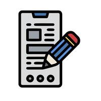 A pencil is holding a paper and a phone vector