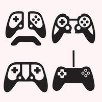 A set of game pads on white background. vector