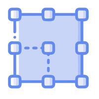 A blue square with four squares on it vector