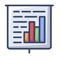 A presentation with a bar chart on it vector