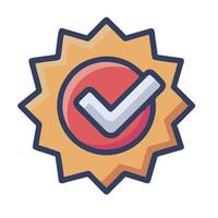 A check mark on a star badge vector
