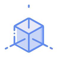 A cube with a blue outline on it vector