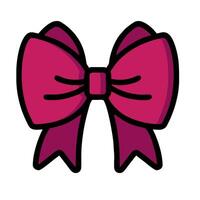 A pink bow with a ribbon on it vector