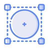A circle with a plus sign in the middle vector