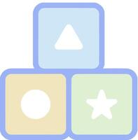 A colorful set of blocks with a star and a triangle vector