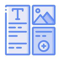 A blue and white icon of a document vector