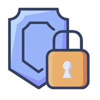 A shield and padlock icon vector