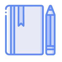 A notebook and pencil are next to each other vector
