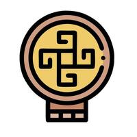 A round object with a symbol on it vector