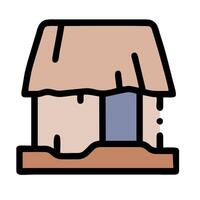 A small hut with a roof on it vector