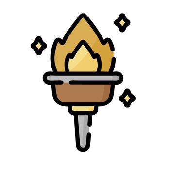 A torch with a flame on top of it vector