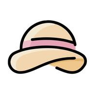 A hat with pink ribbon on it vector