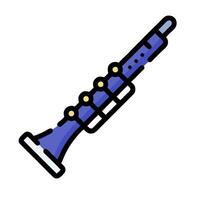 A blue clarinet icon on a white background vector